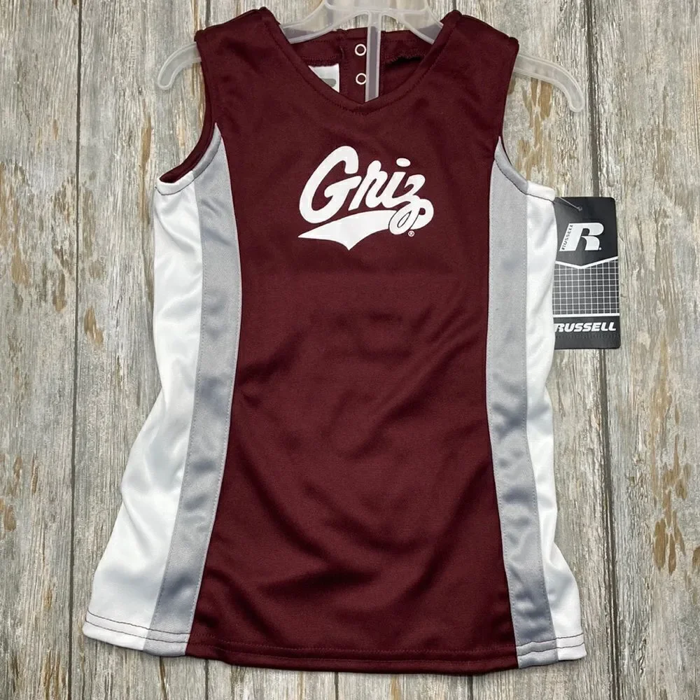 Montana Griz Team Graphic Toddler Girl Cheerleader Outfit Sports Grizzlies Sz 4T